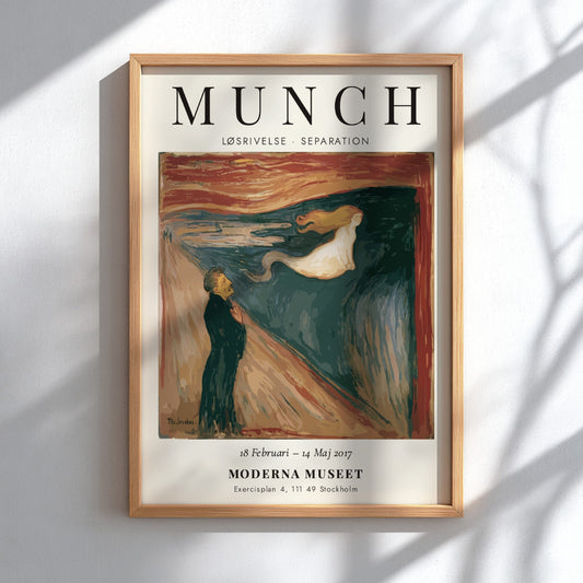 Edvard Munch poster featuring Løsrivelse Separation with swirling colors and expressionist style