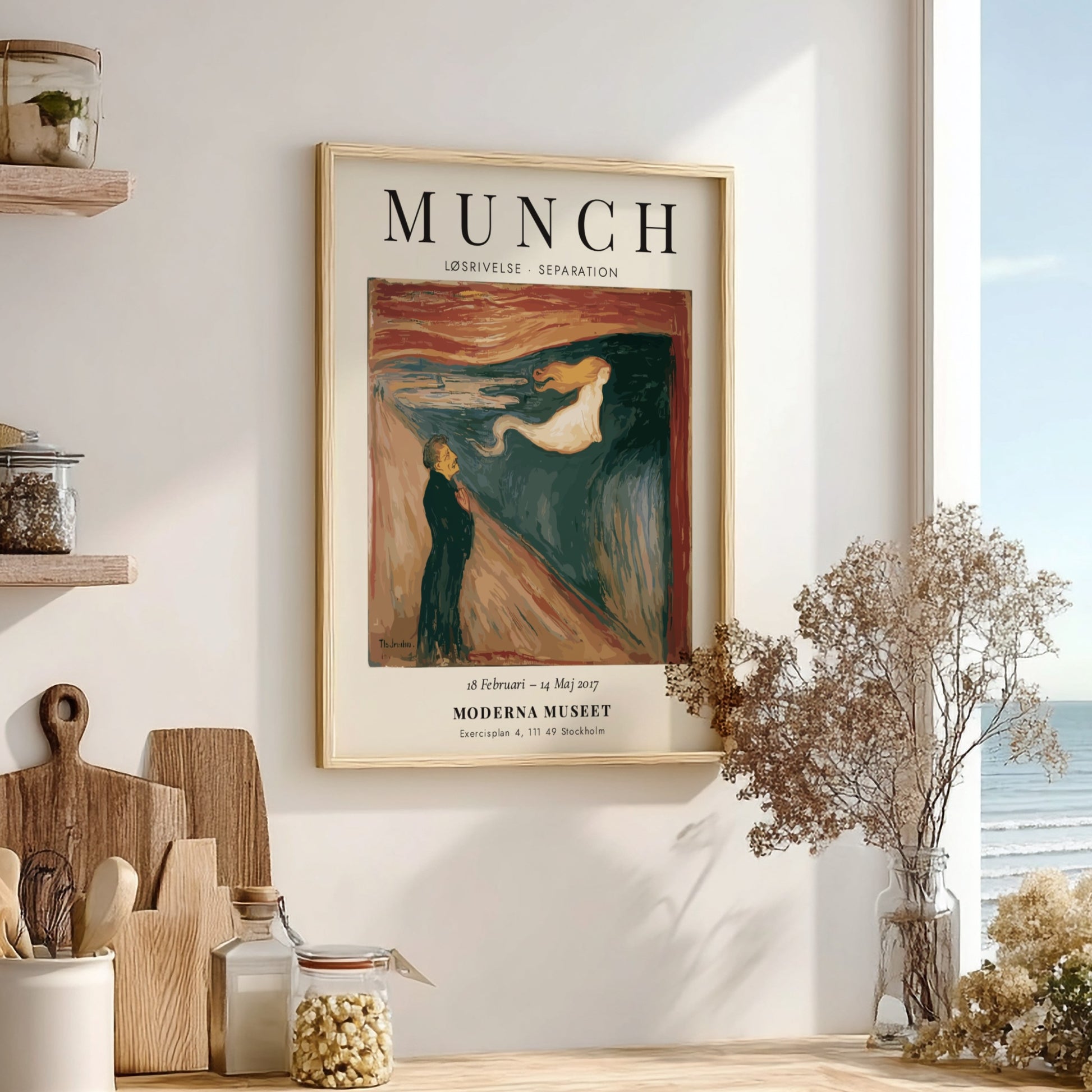 Edvard Munch poster featuring Løsrivelse Separation with swirling colors and expressionist style