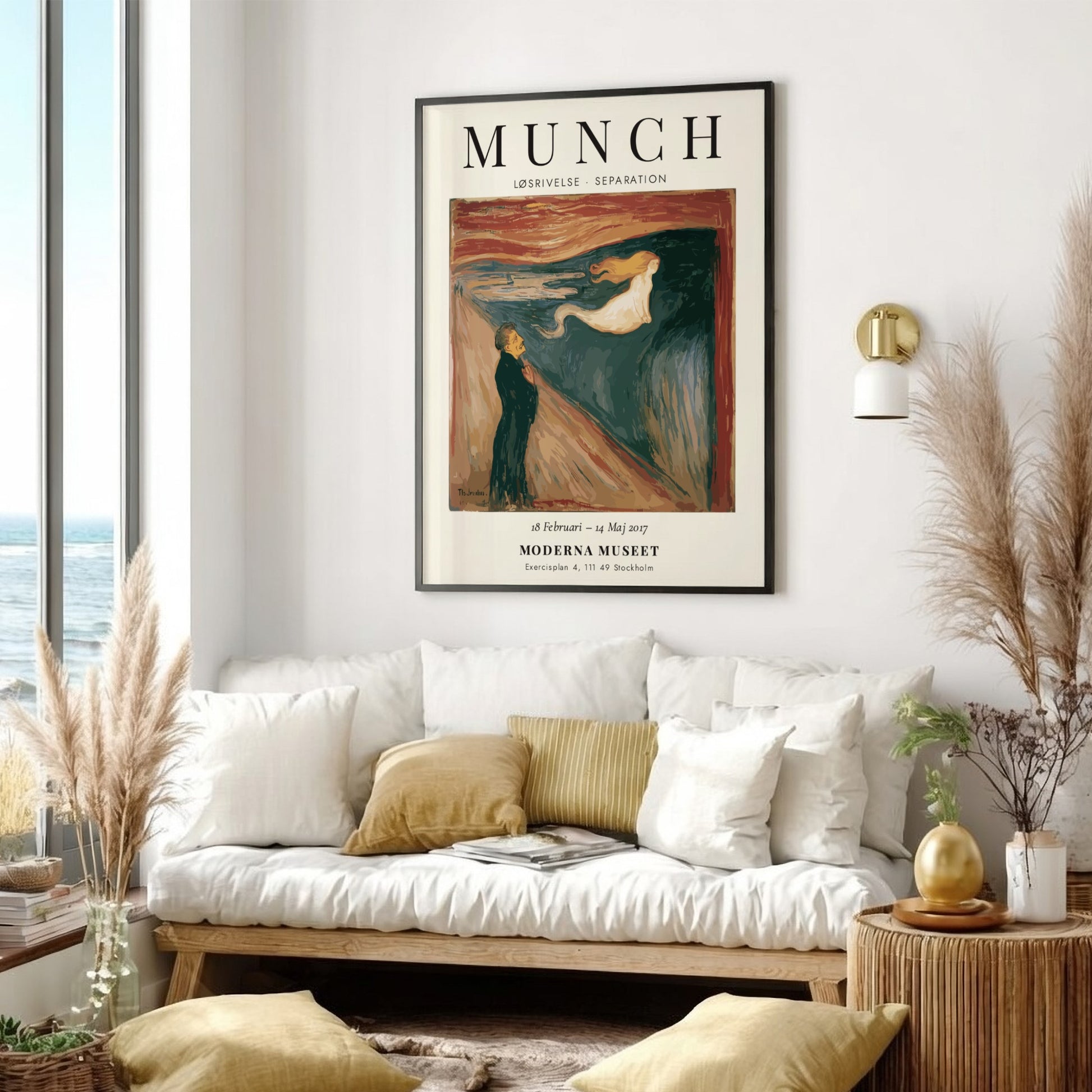 Edvard Munch poster featuring Løsrivelse Separation with swirling colors and expressionist style