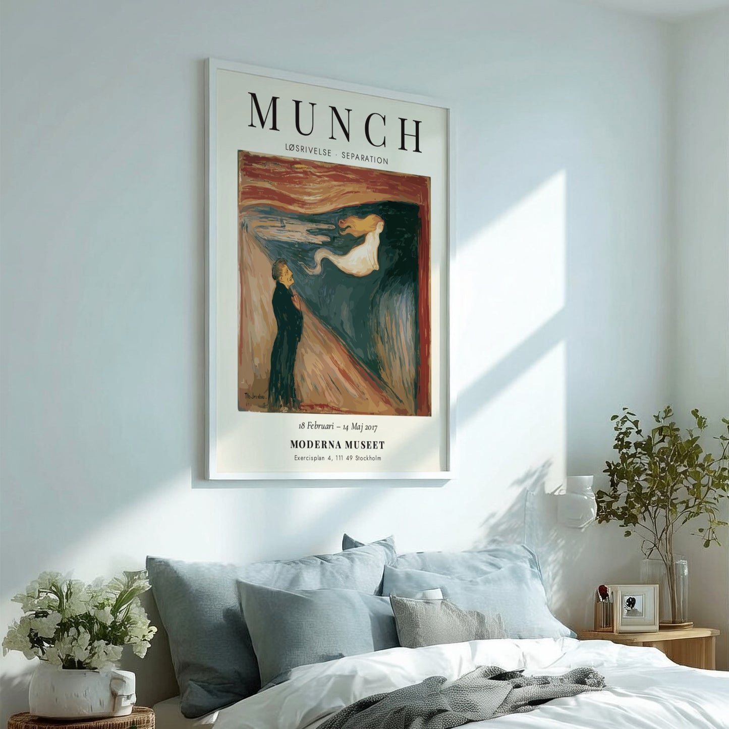 Edvard Munch poster featuring Løsrivelse Separation with swirling colors and expressionist style