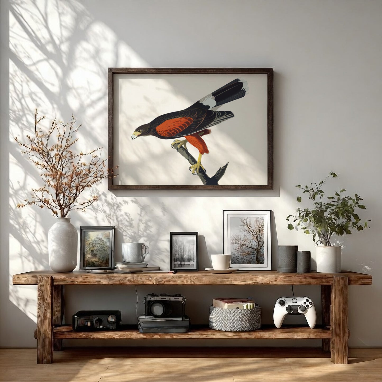 Louisiana Hawk poster featuring rich colors and intricate details, nature art print for wall decor