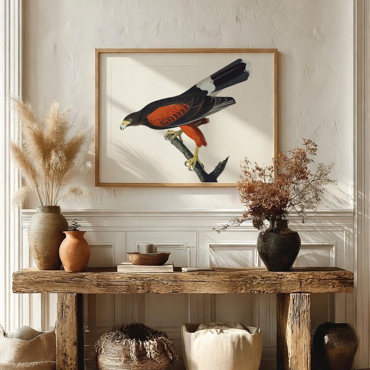 Louisiana Hawk poster featuring rich colors and intricate details, nature art print for wall decor