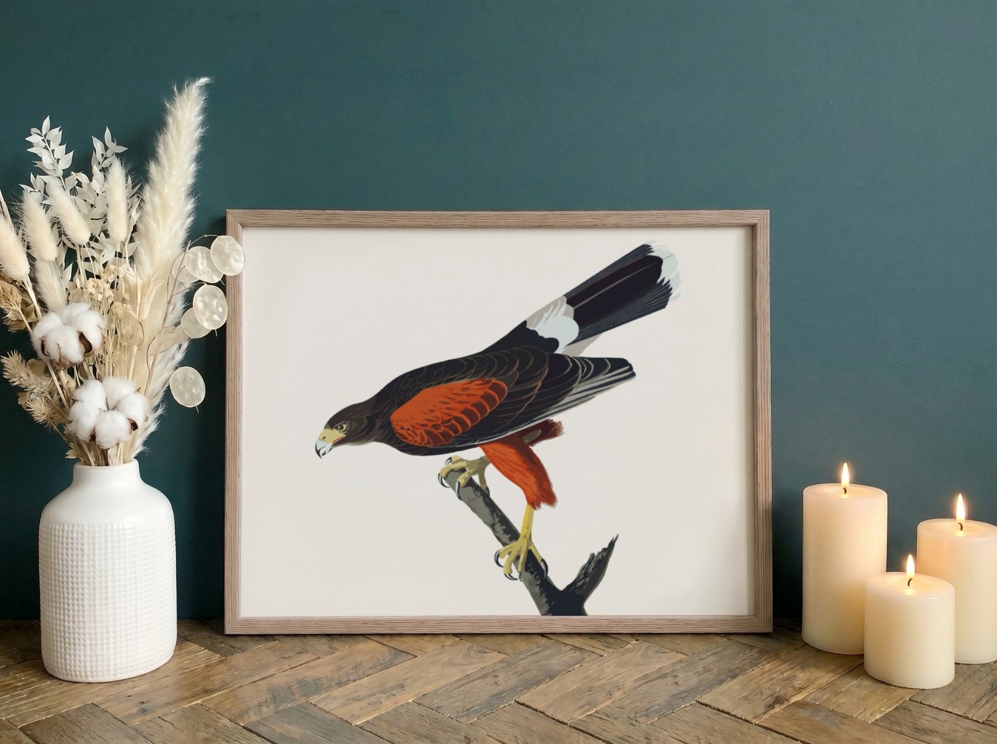 Louisiana Hawk poster featuring rich colors and intricate details, nature art print for wall decor