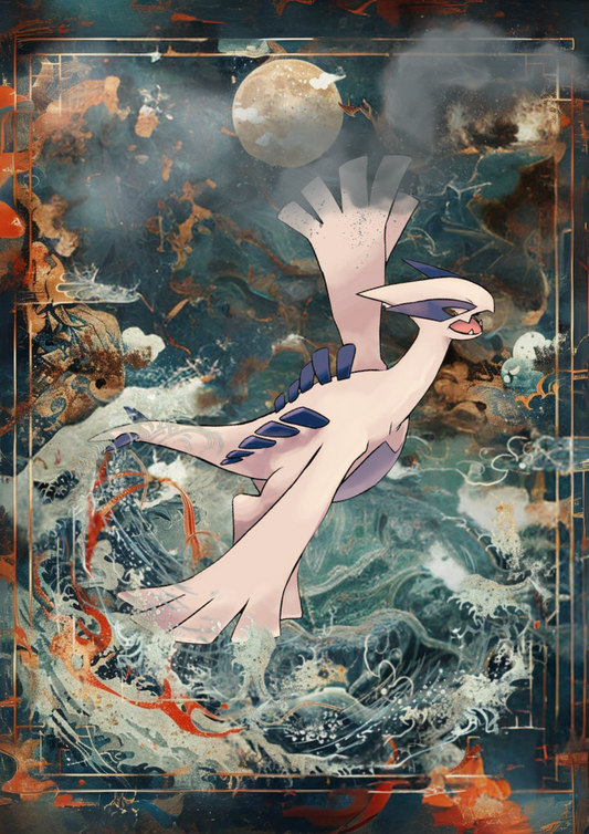 Lugia: Japanese Tapestry Style Pokemon Anime Poster