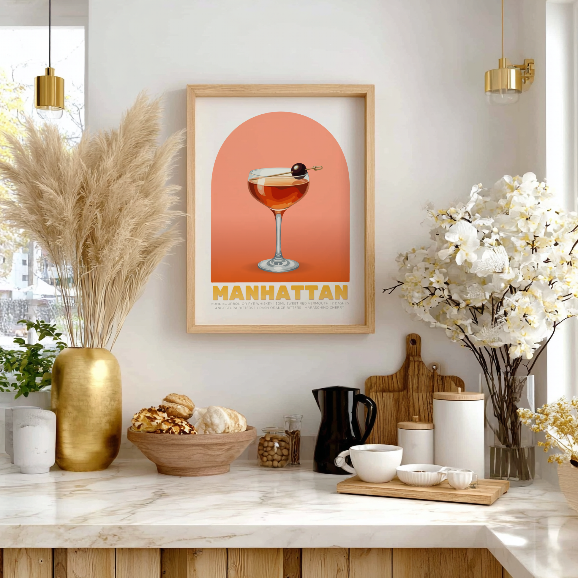 Manhattan Cocktail Poster - Drinks Wall Art