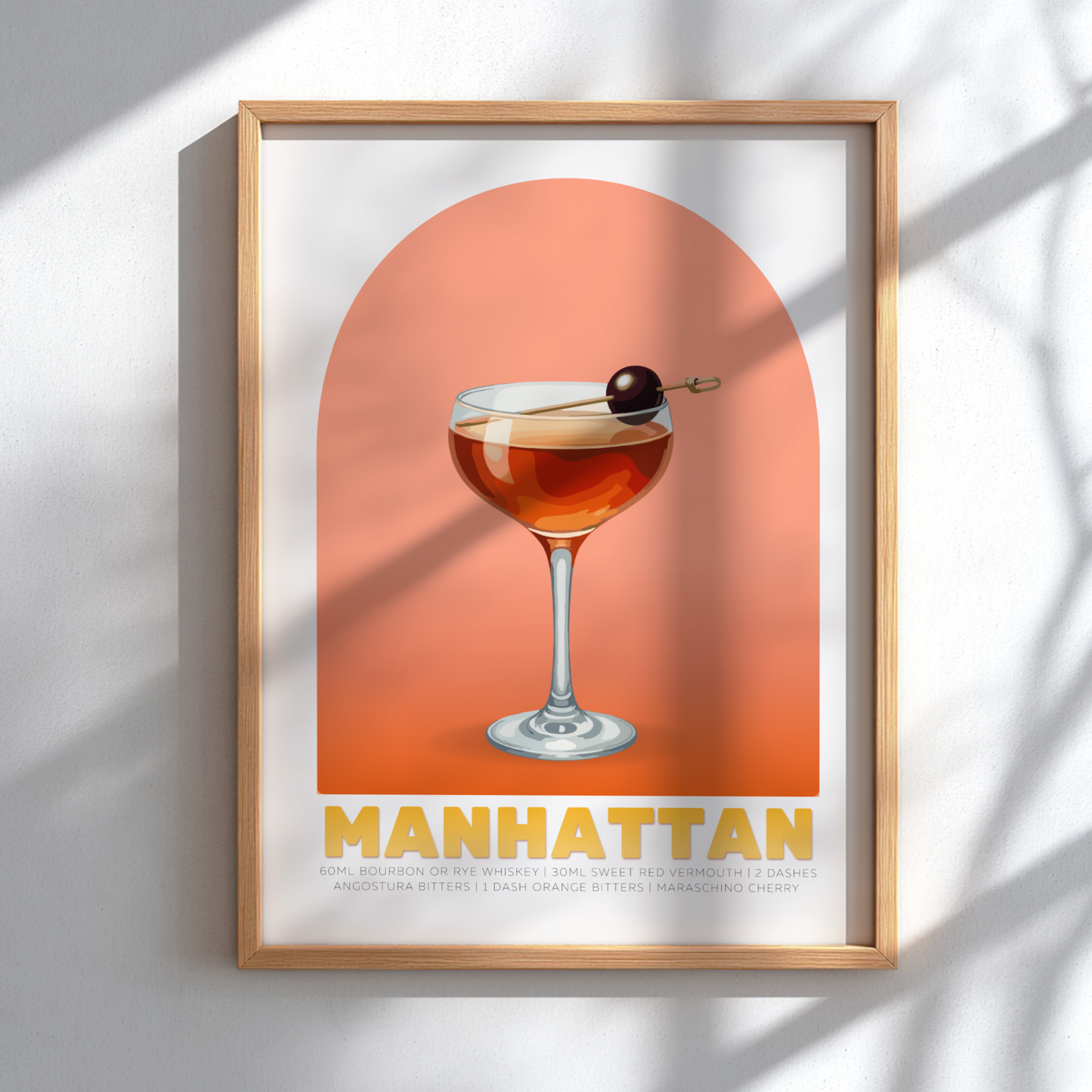 Manhattan Cocktail Poster - Drinks Wall Art