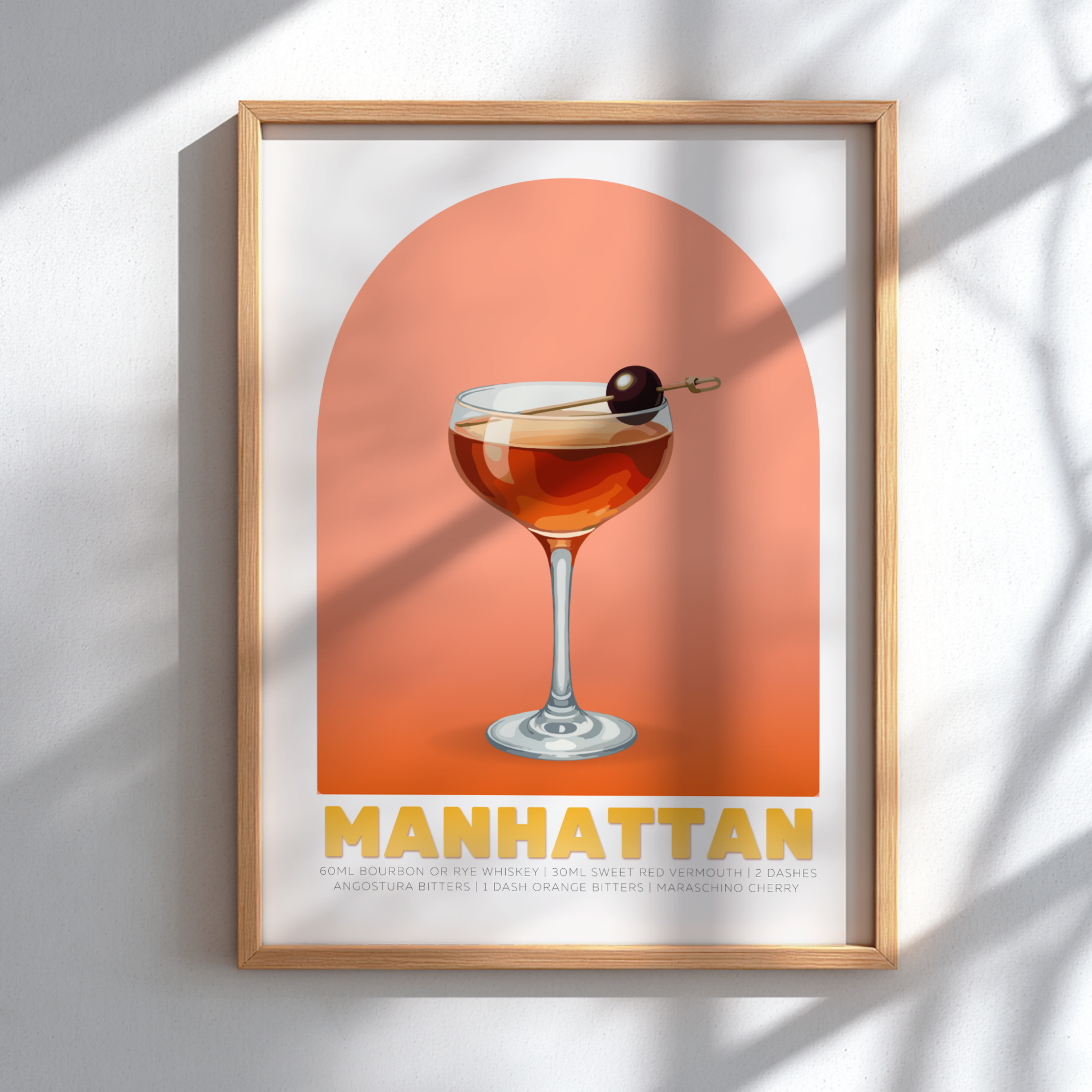 Manhattan Cocktail Poster - Drinks Wall Art