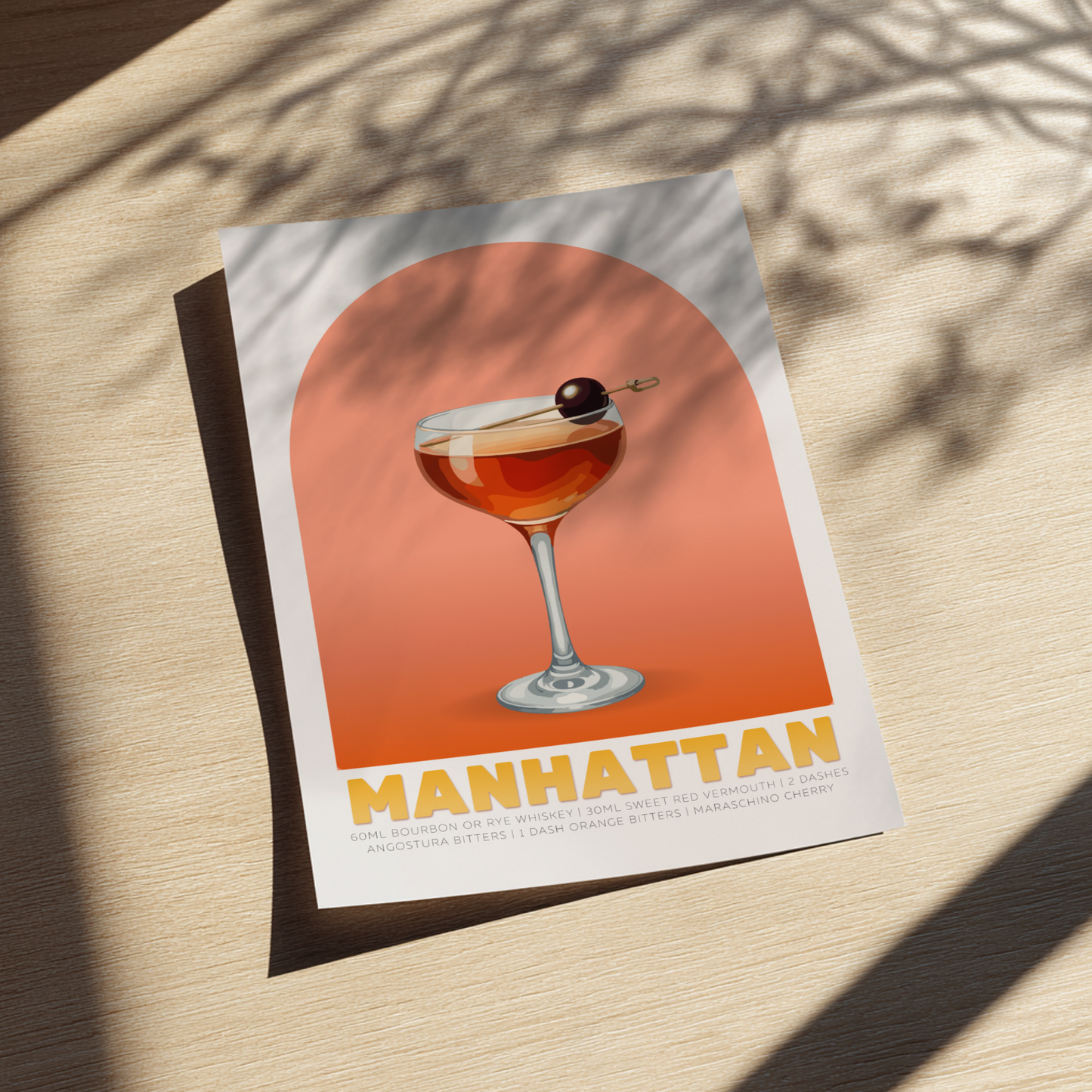 Manhattan Cocktail Poster - Drinks Wall Art