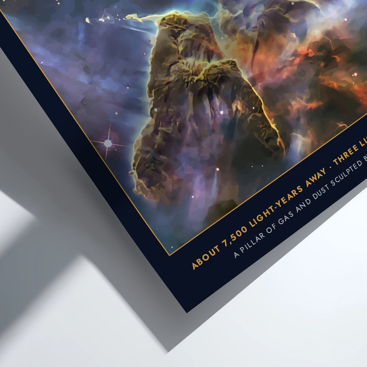 Poster of the Mystic Mountain in the Carina Nebula featuring glowing gas and dust.