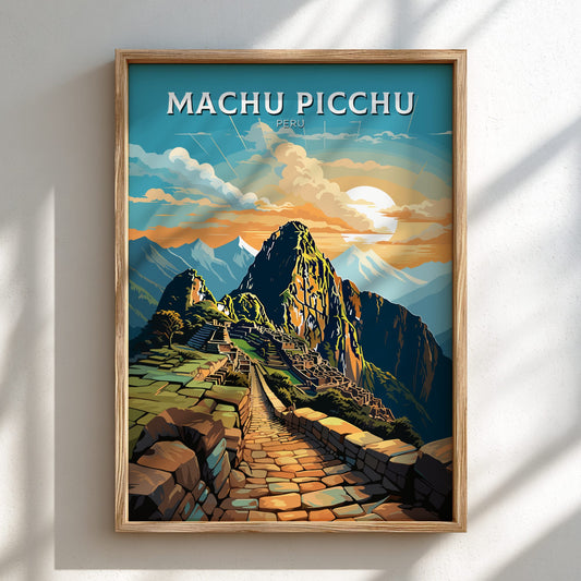 Machu Picchu Retro poster