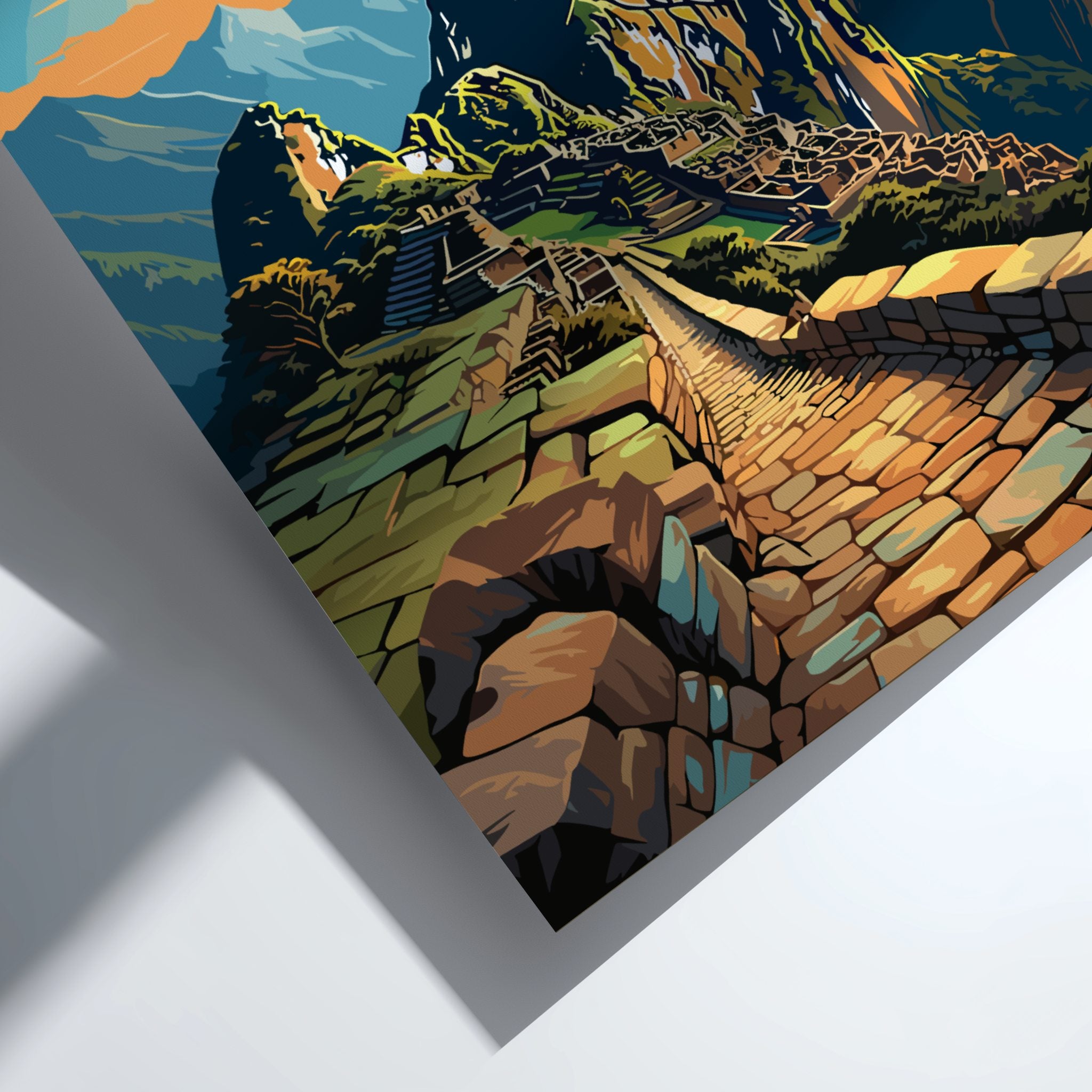 South America MACHU PICCHU RETRO PRINT - ANDEAN LEGACY ART
