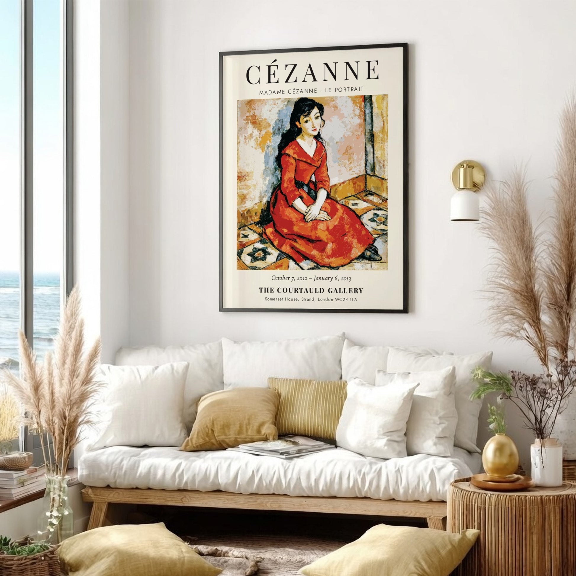 Cézanne Exhibition Poster featuring Madame Cézanne in vibrant red dress
