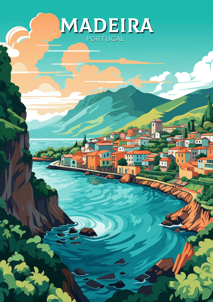 Europe MADEIRA TRAVEL WALL DECOR - PORTUGAL POSTER