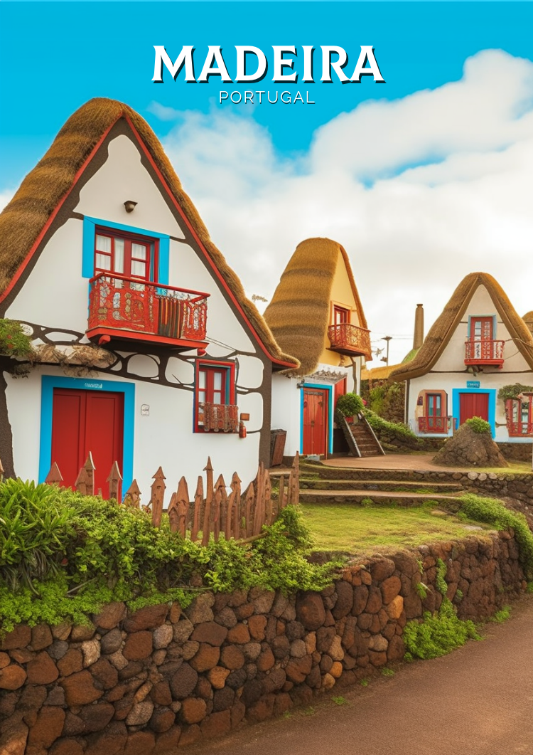Europe MADEIRA TRAVEL PRINT - PORTUGAL ARTWORK