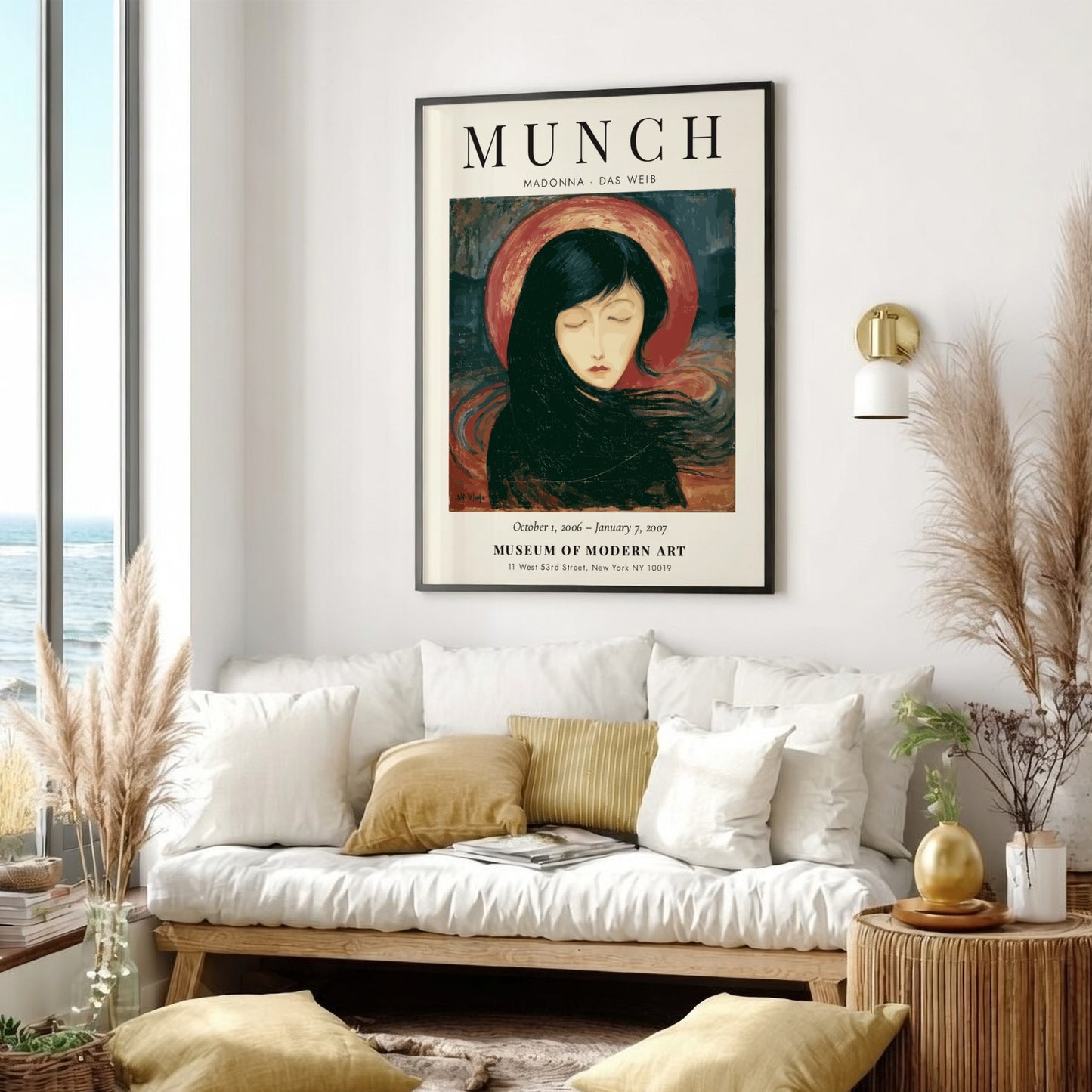 Edvard Munch poster featuring Madonna Das Weib with expressive colors and serene figure