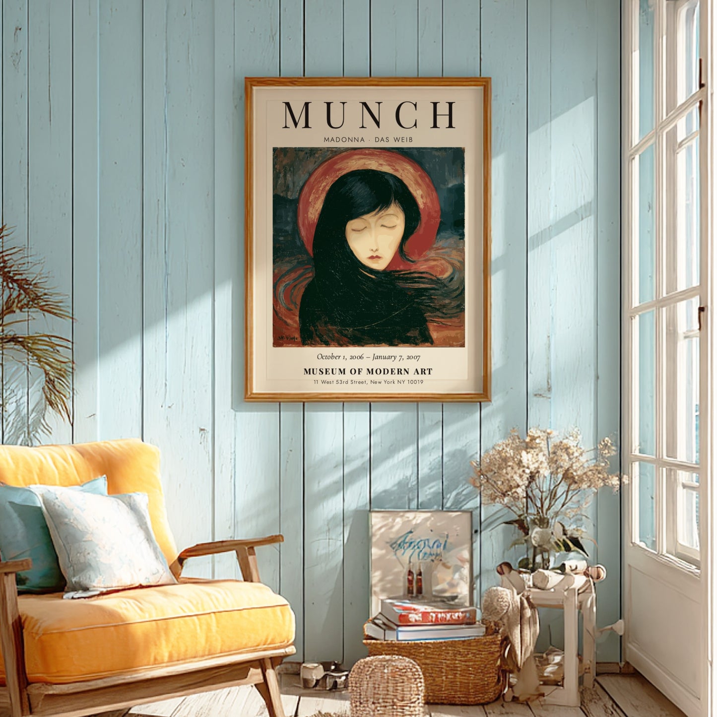 Edvard Munch poster featuring Madonna Das Weib with expressive colors and serene figure