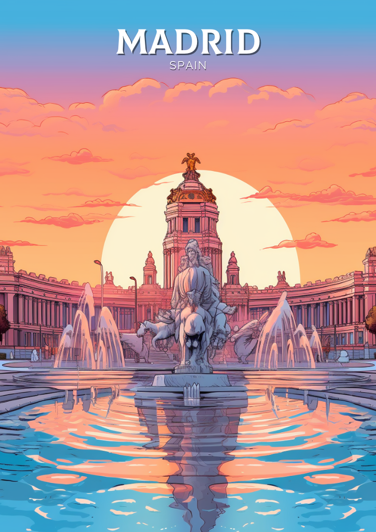 Europe MADRID TRAVEL WALL DECOR - SPAIN POSTER