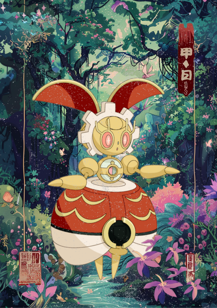 Magearna Poster: Japanese Style Legendary Pokemon Inspired Anime Artwork, Pokemon TCG Magearna