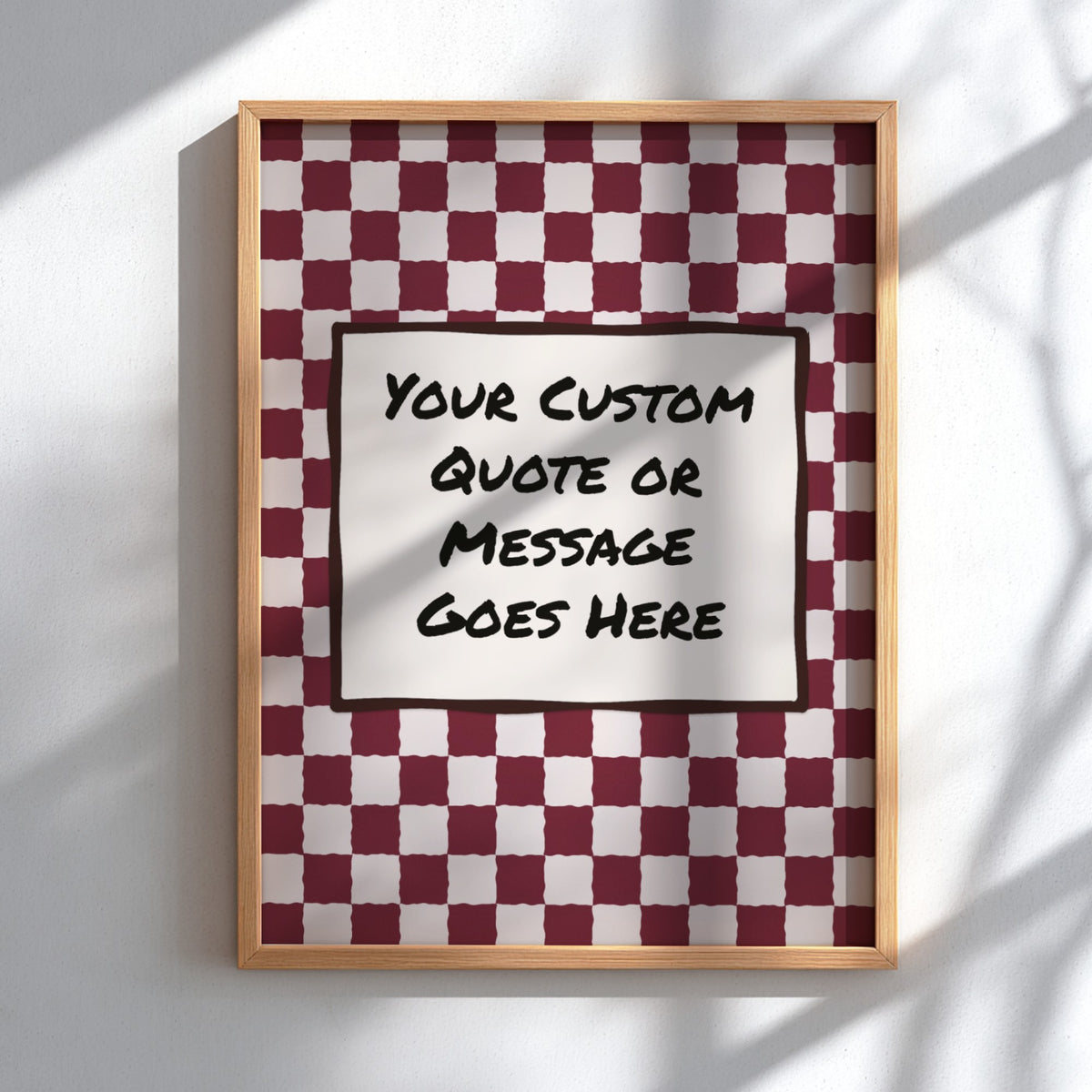 Personalised Checkered Retro Quote Poster