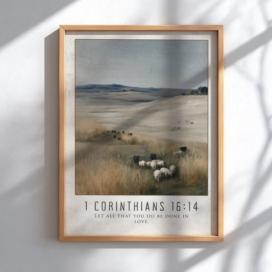 1 Corinthians 16:14: The Catalyst – Modern Minimalist Scripture Art