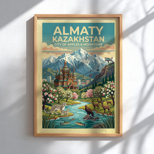Al-Maty City of Apples - Kazakhstan Travel Poster