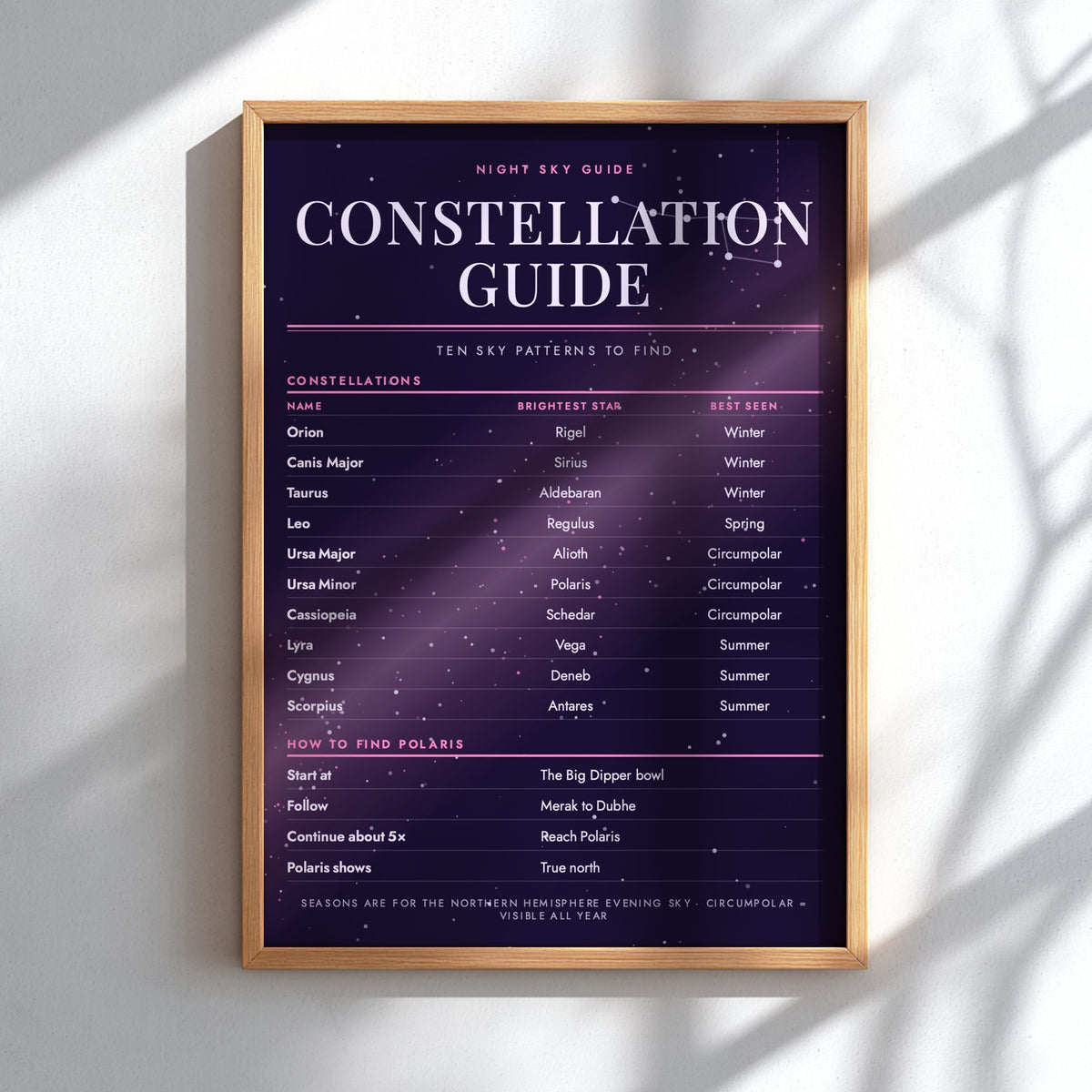 Constellation guide infografic