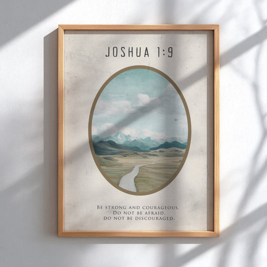 Joshua 1:9: The Resolve – Modern Minimalist Scripture Art