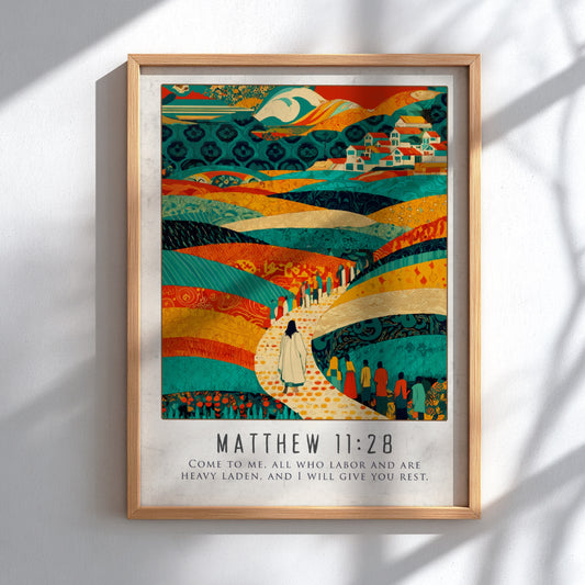 Matthew 11:28: The Repose – Modern Minimalist Scripture Art