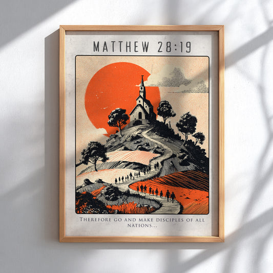 Matthew 28:19: The Commission – Modern Minimalist Scripture Art