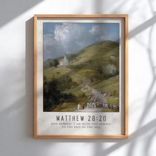 Matthew 28:20: The Presence – Modern Minimalist Scripture Art