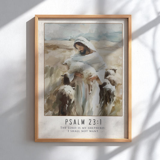 Psalm 23:1: The Sufficiency – Modern Minimalist Scripture Art
