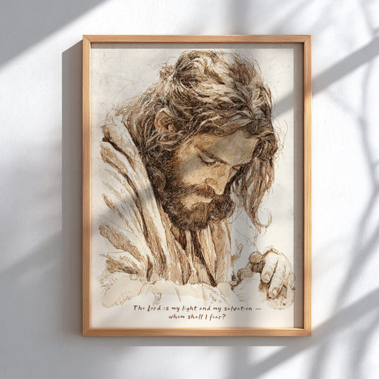 Psalm 27: The Light – Modern Minimalist Scripture Art