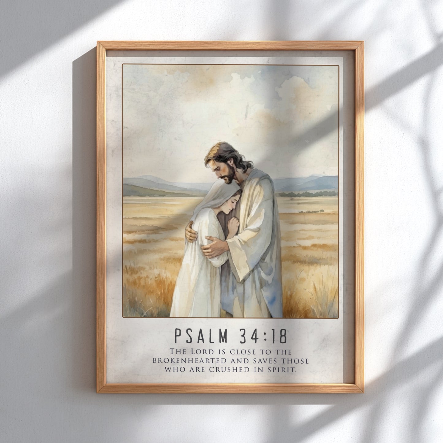 Psalm 34:18: The Nearness – Modern Minimalist Scripture Art
