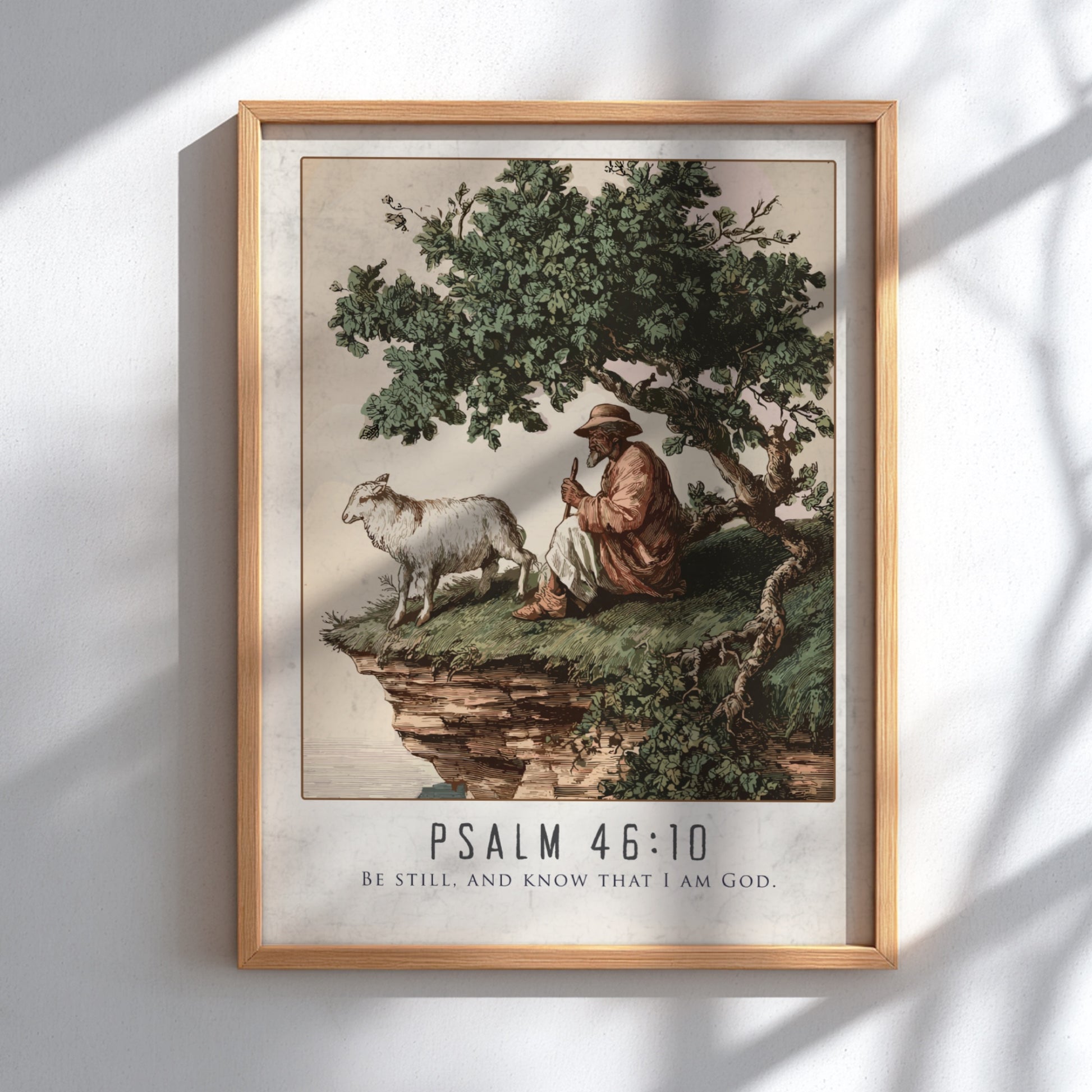 Psalm 46:10: The Stillness – Modern Minimalist Scripture Art