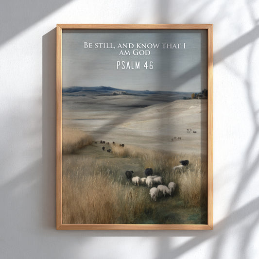 Psalm 46: The Fortress - Modern Minimalist Scripture Wall Art