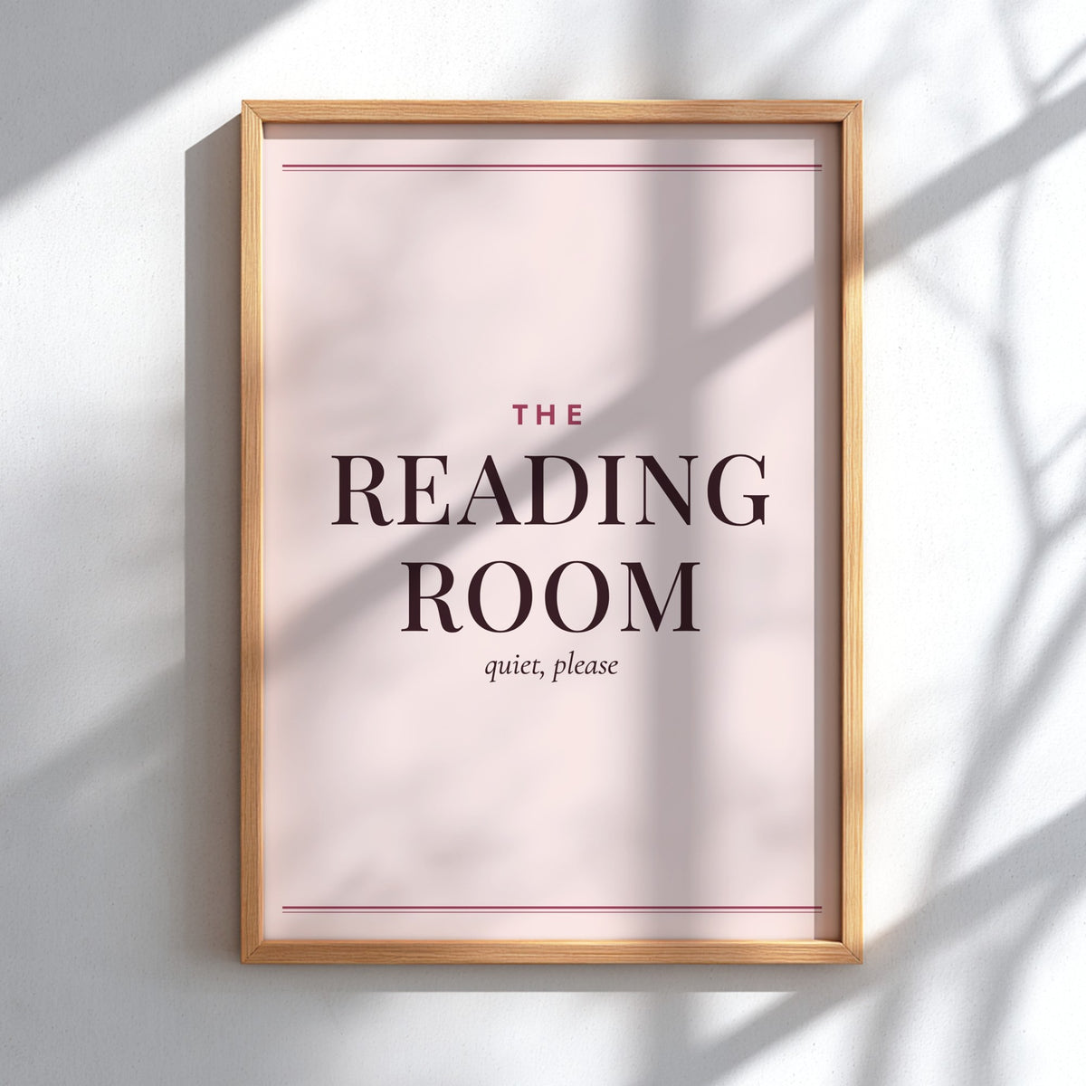 Poster featuring The Reading Room text in a minimalist sage green and cream design.