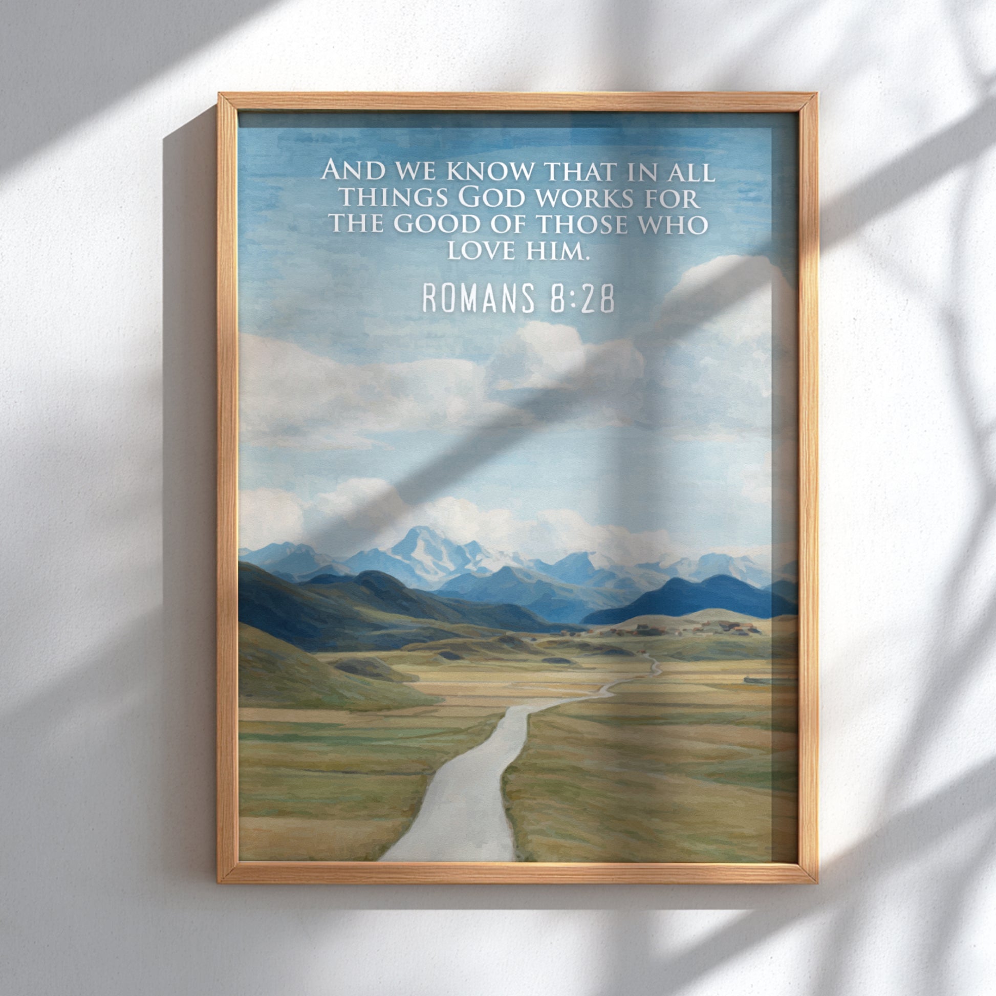 Romans 8:28: The Masterpiece – Modern Minimalist Scripture Art