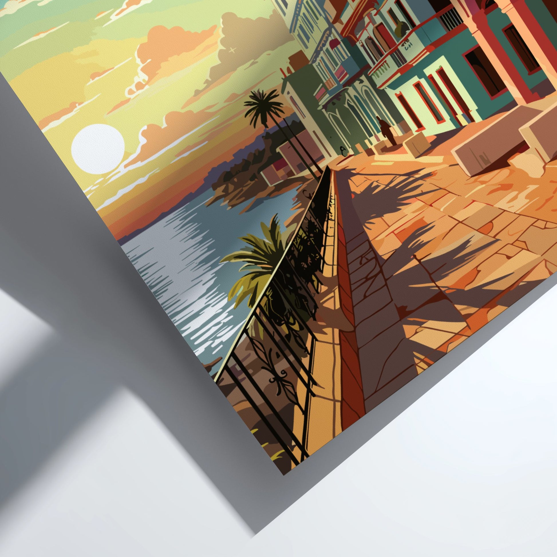 Malecon, Cuba Travel Poster zoomed in