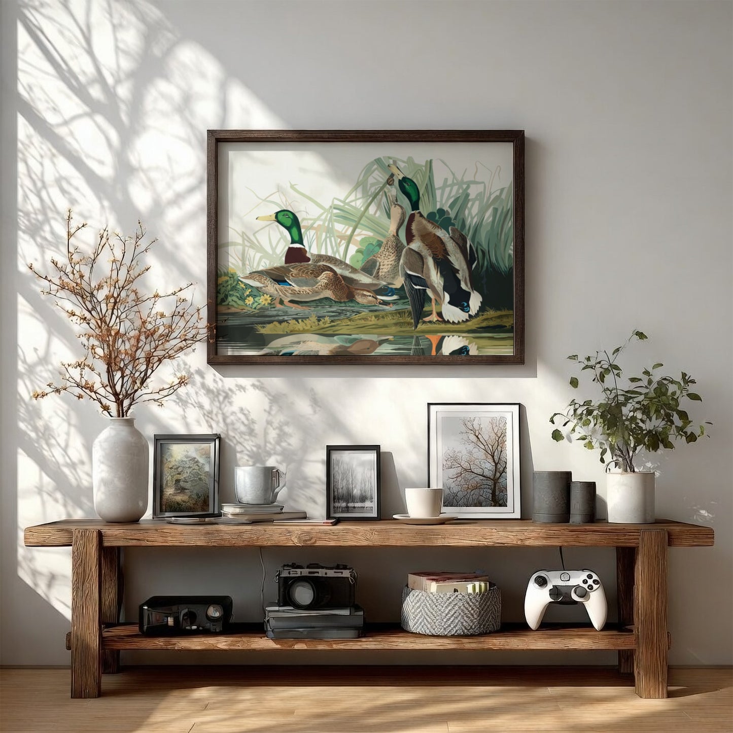 Mallard Duck poster featuring vibrant colors and intricate details, perfect for nature wall art and wildlife
