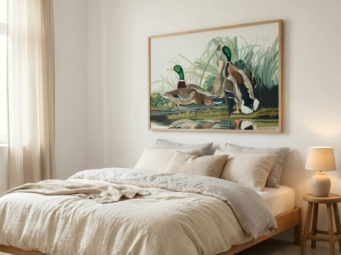 Mallard Duck poster featuring vibrant colors and intricate details, perfect for nature wall art and wildlife