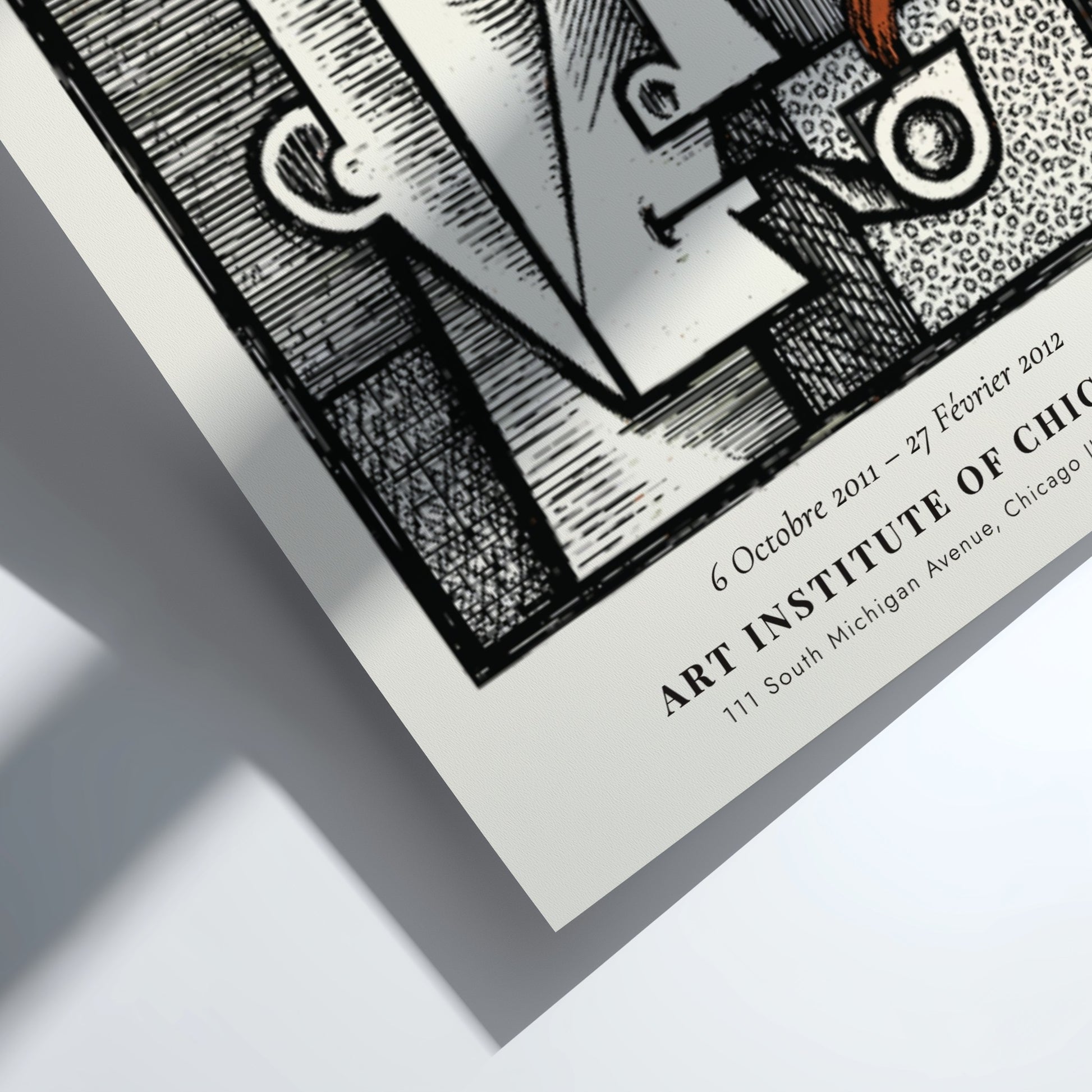 Man with a Pipe poster featuring bold colors and geometric shapes inspired by Picasso