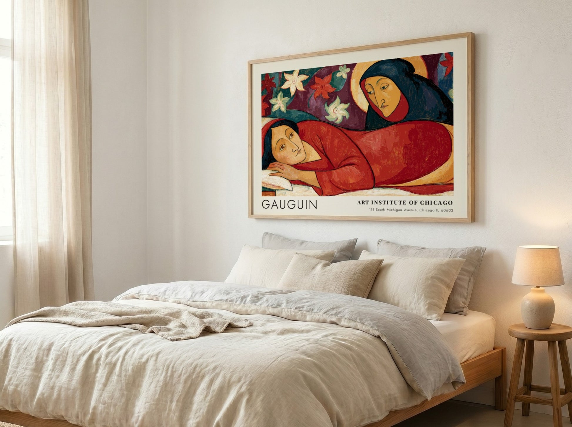 Wall art poster of Gauguin Manao Tupapau featuring a reclining figure and spirit