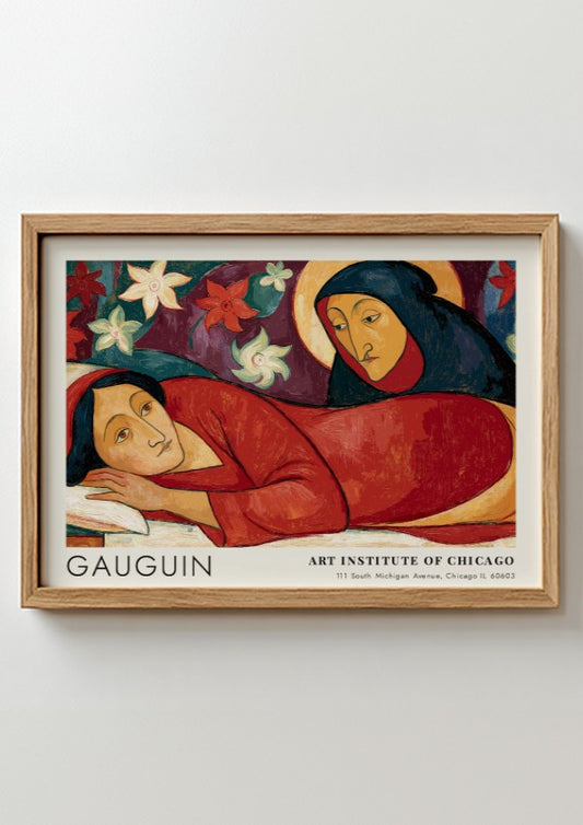 Wall art poster of Gauguin Manao Tupapau featuring a reclining figure and spirit