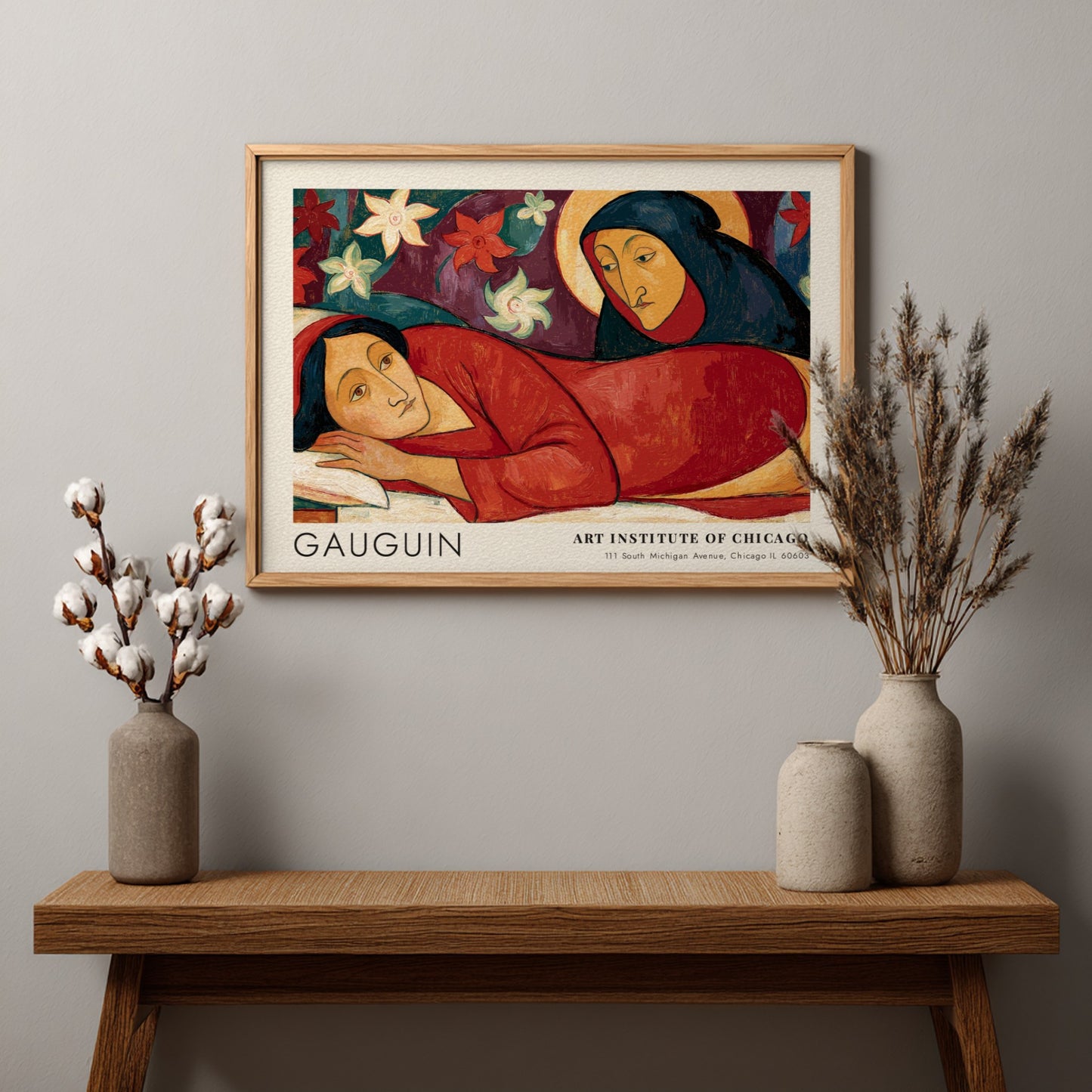 Wall art poster of Gauguin Manao Tupapau featuring a reclining figure and spirit