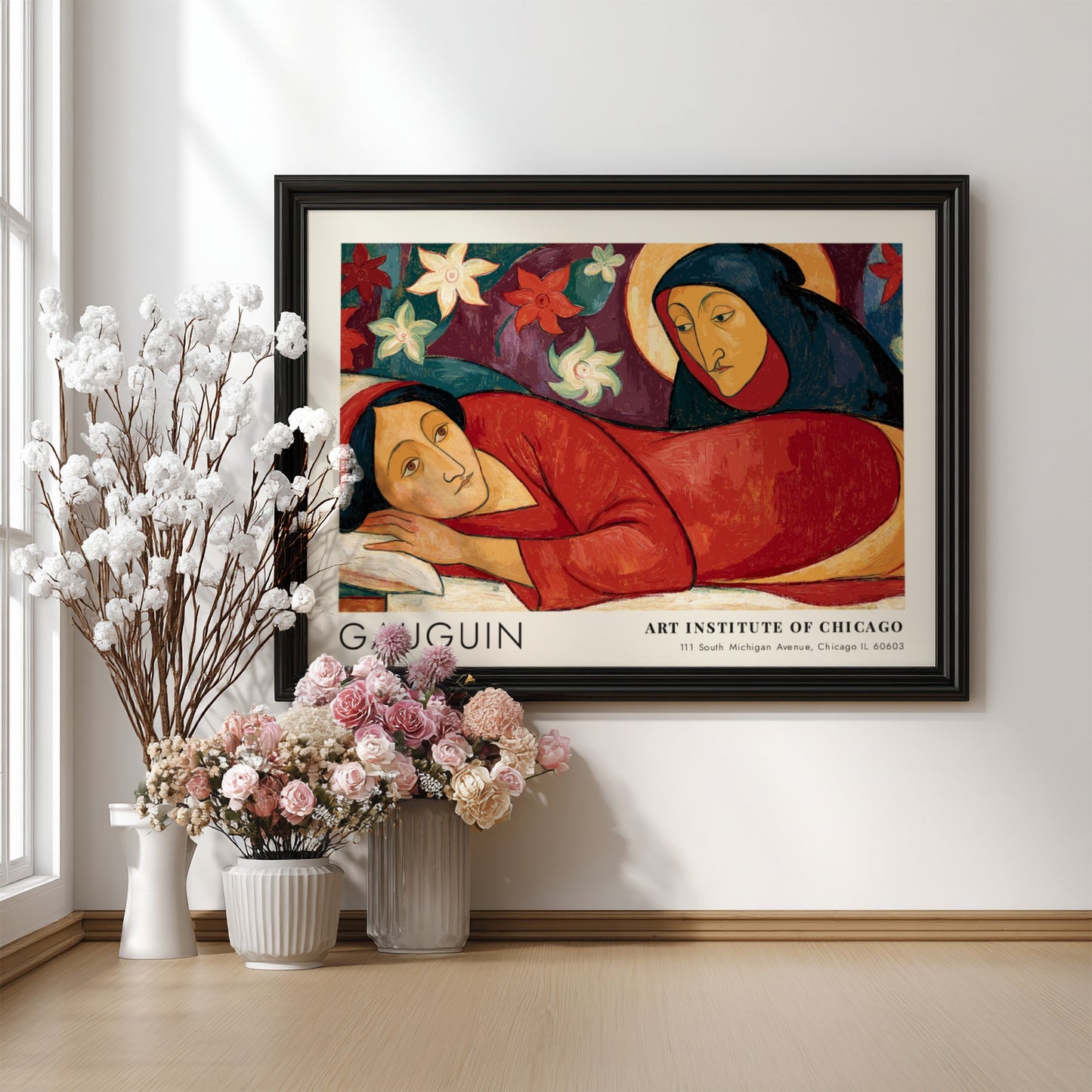 Wall art poster of Gauguin Manao Tupapau featuring a reclining figure and spirit