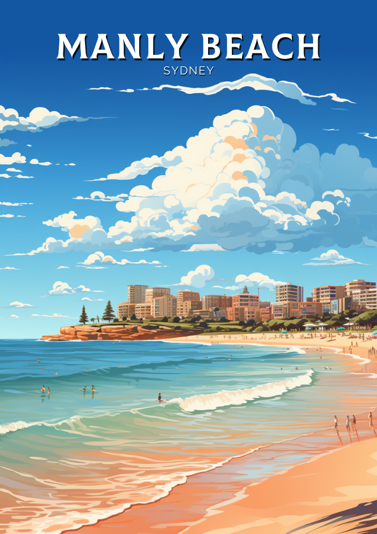 MANLY BEACH TRAVEL PRINT - WALLART AUSTRALIA