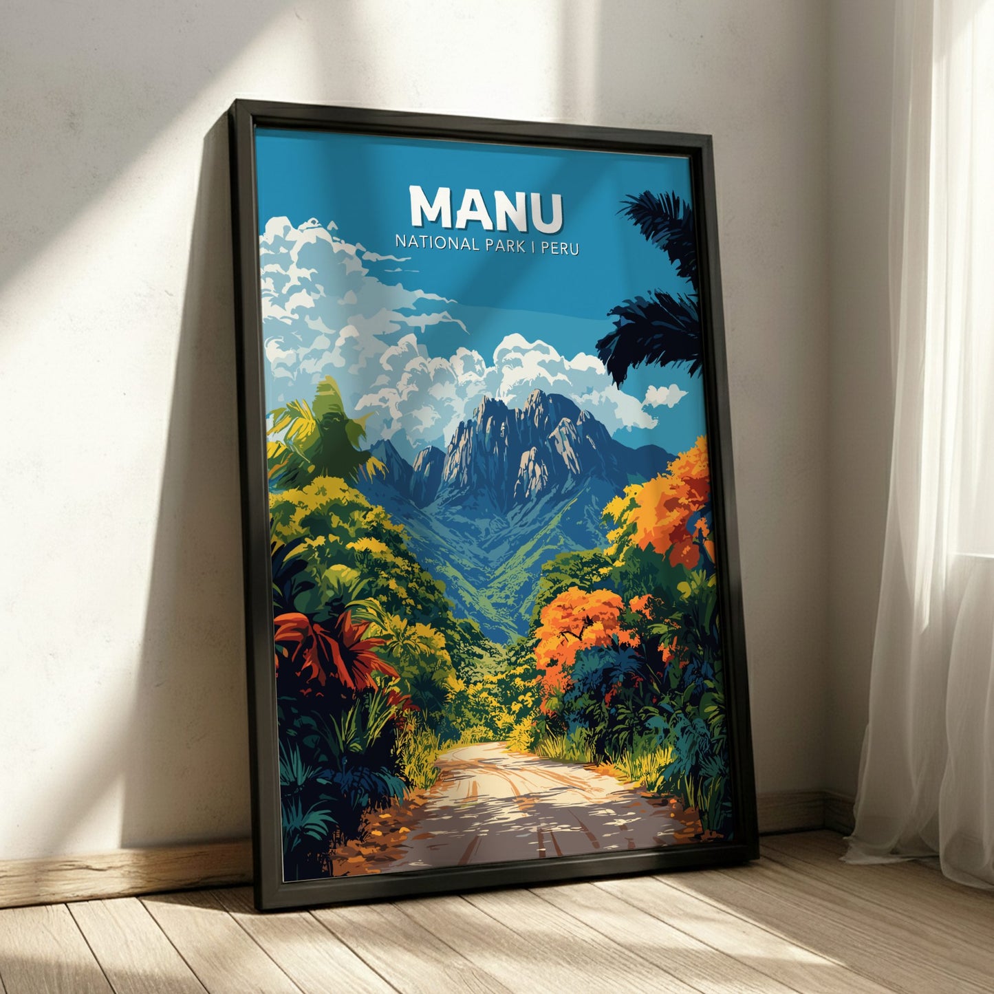 Black Frame poster of Manu National Park Peru