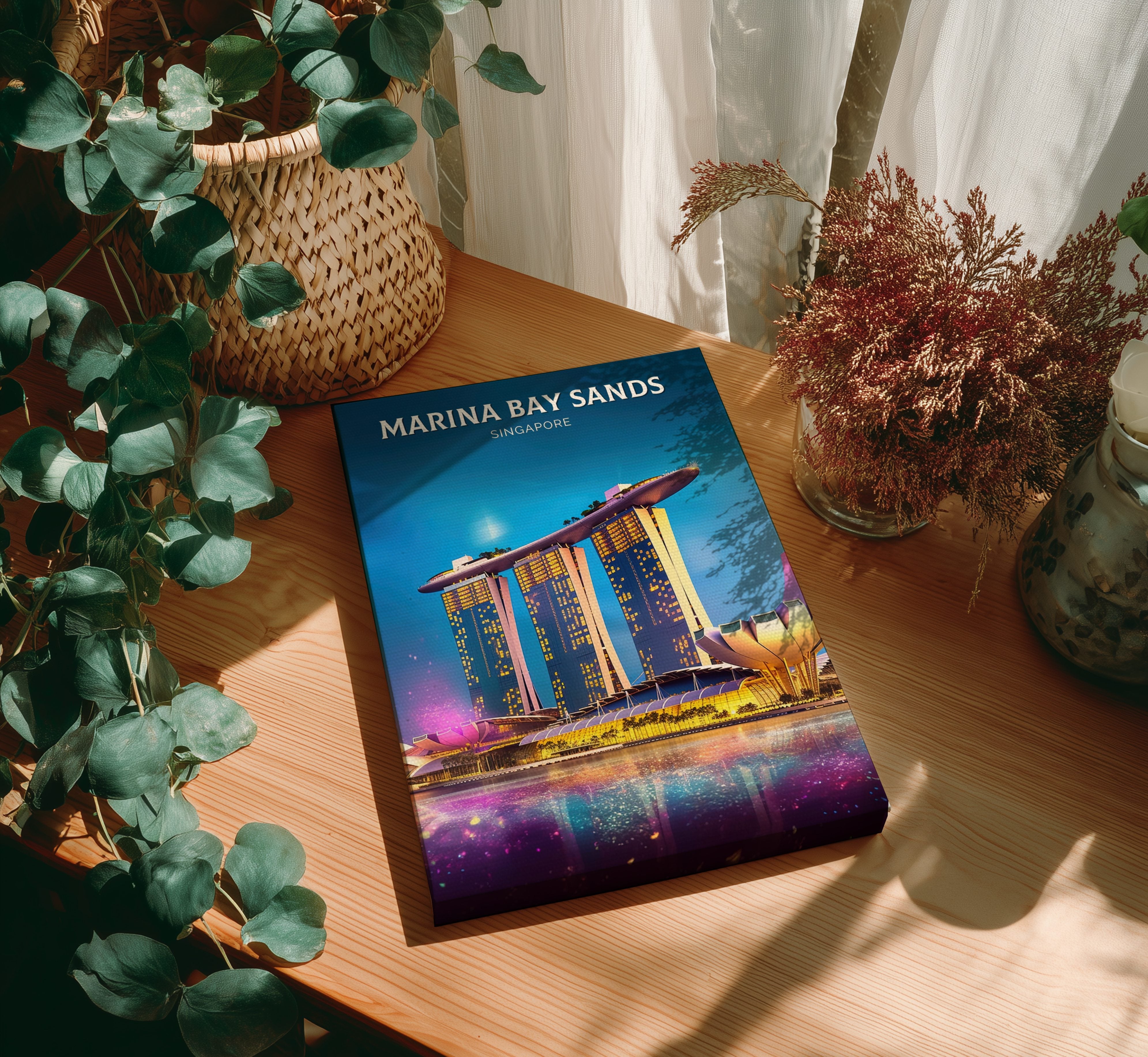 Asian MARINA BAY SANDS PRINT - RETRO ARTWORK