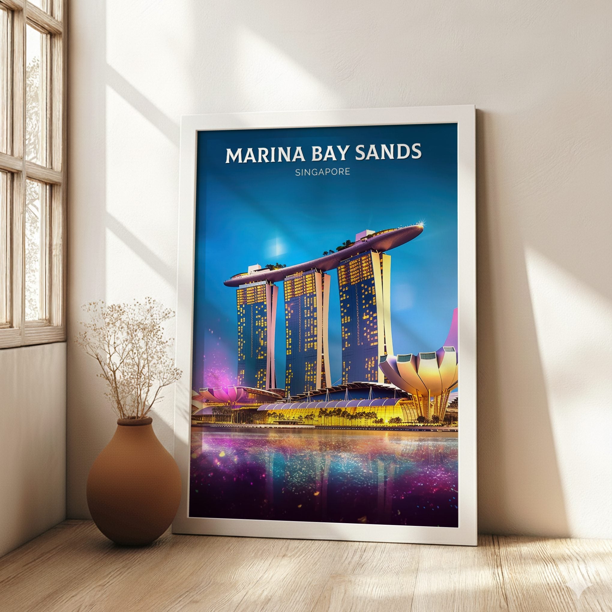 Asian MARINA BAY SANDS PRINT - RETRO ARTWORK