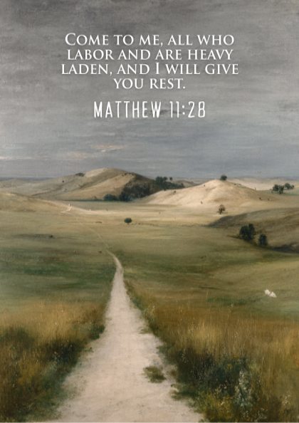 Matthew 11:28 Scripture Print - "I Will Give You Rest" Wall Art